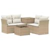 vidaXL Sofa S&aelig;t 6 stk. Beige og cremehvid Poly Rattan og St&aring;l