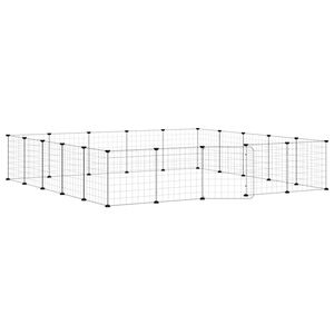vidaXL 20-panels k&aelig;ledyrsindhegning med l&aring;ge 175x175x35 cm st&aring;l sort