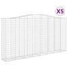 vidaXL buede gabionkurve 5 stk. 400x50x200/220 cm galvaniseret jern