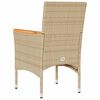 vidaXL havestole med hynder 2 stk. polyrattan beige