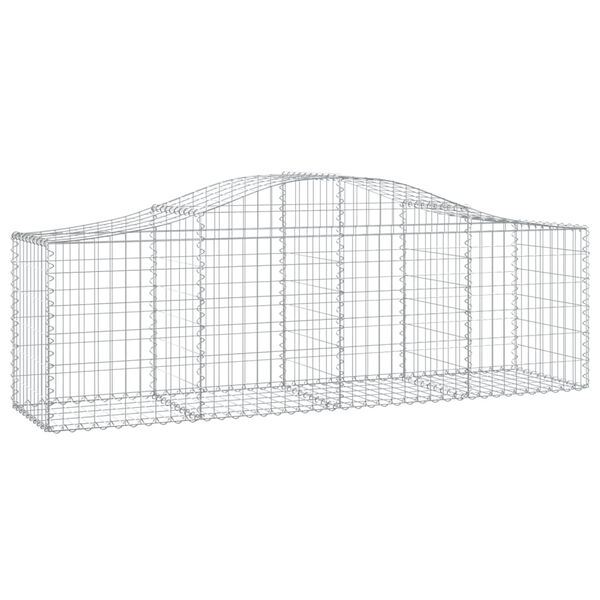 vidaXL buede gabionkurve 4 stk. 200x50x60/80 cm galvaniseret jern