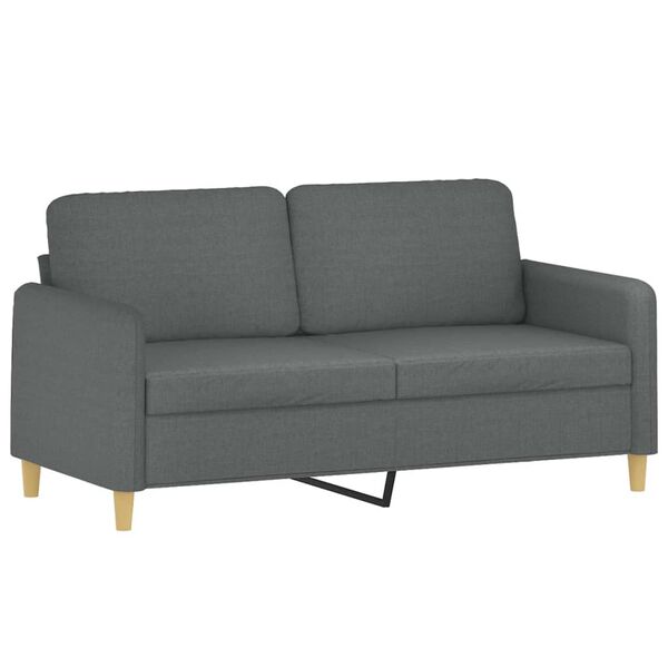 vidaXL 2-personers sofa med pyntepuder 140 cm stof m&oslash;rkegr&aring;