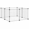 vidaXL 8-panels k&aelig;ledyrsbur sort 70x70x35 cm st&aring;l