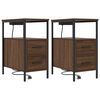 vidaXL Natskab 2 stk. Brun eg 30 x 48 x 61 cm Konstrueret tr&aelig;