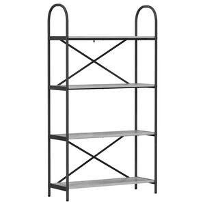vidaXL Bogreol 4 niveauer 80 x 30 x 146 cm Konstrueret tr&aelig; Gr&aring; Sonoma