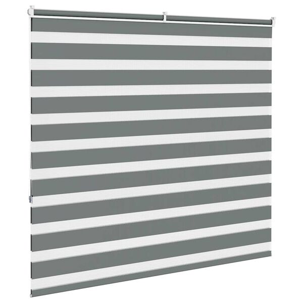 vidaXL zebragardin m&oslash;rkegr&aring; 165x150 cm stofbredde 160,9 cm polyester