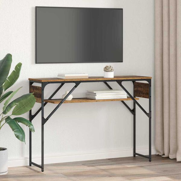 vidaXL Konsolbord Gammelt tr&aelig; 105x30x75cm Konstrueret tr&aelig;