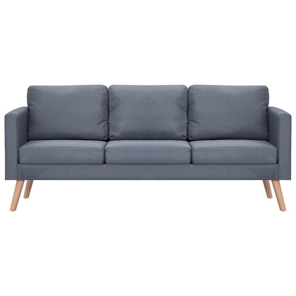 vidaXL sofa 3-pers. sofa stof mørkegrå