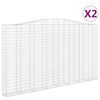 vidaXL buede gabionkurve 2 stk. 400x30x220/240 cm galvaniseret jern