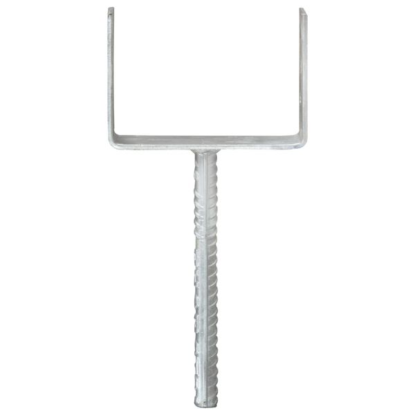 vidaXL hegnspl&oslash;kker 6 stk. 12x6x30 cm galvaniseret st&aring;l s&oslash;lvfarvet