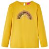 Lang&aelig;rmet T-shirt til b&oslash;rn str. 92 okkergul