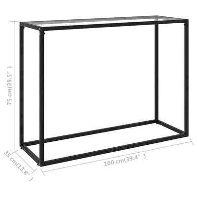 vidaXL konsolbord 100x35x75 cm hærdet glas transparent