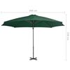 vidaXL haveparasol m. transportabel fod gr&oslash;n