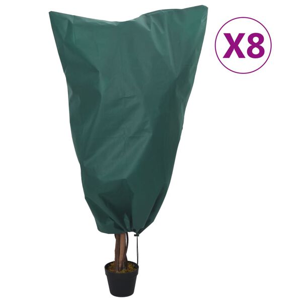 vidaXL plantebeskyttelse med snore 8 stk. 70 g/m&sup2; 0,8x0,8 m