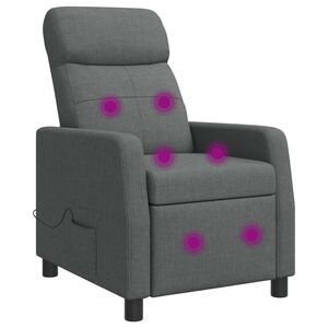 vidaXL Massage L&aelig;nestol M&oslash;rkegr&aring; Stof