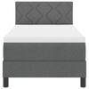 vidaXL Box spring seng med madras M&oslash;rkegr&aring; 80 x 200 cm Stof