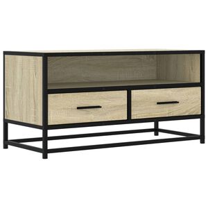 vidaXL tv-bord 80x34,5x40 cm konstrueret tr&aelig; og metal sonoma-eg