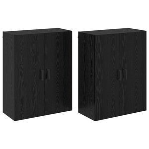 vidaXL V&aelig;gmonteret skab V&aelig;gmonteret 2 pcs Sort eg 69,5 x 34 x 90 cm