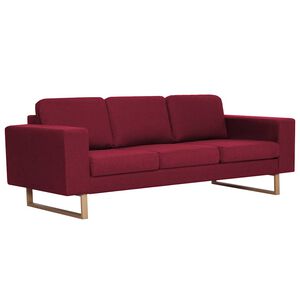 vidaXL 3-personers sofa i stof r&oslash;dvinsfarvet