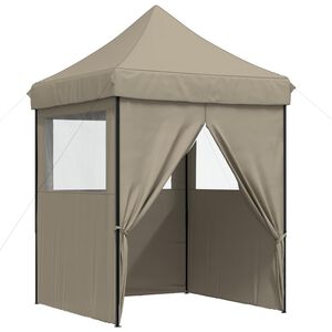 vidaXL Party Tent 200 x 200 x 306 cm Gr&aring;brun Oxford stof