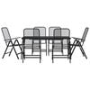 vidaXL spisebordss&aelig;t til haven 5 dele metal og meshstof antracitgr&aring;