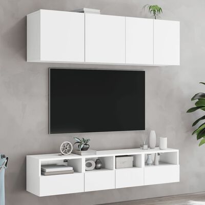 vidaXL væghængt tv-bord 40x30x30 cm konstrueret træ hvid