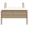 vidaXL liggestol med hjul og hynde polyrattan beige