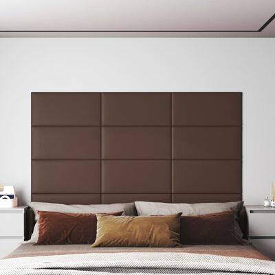 vidaXL vægpaneler 12 stk. 60x30 cm 2,16 m² kunstlæder brun