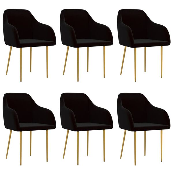 vidaXL spisebordsstole 6 stk. velour sort