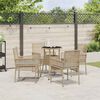 vidaXL Have Spisebordssæt 5 pcs Beige Poly rattan