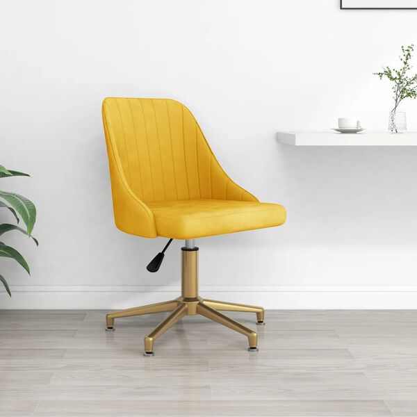 vidaXL drejelig spisebordsstol fl&oslash;jl gul