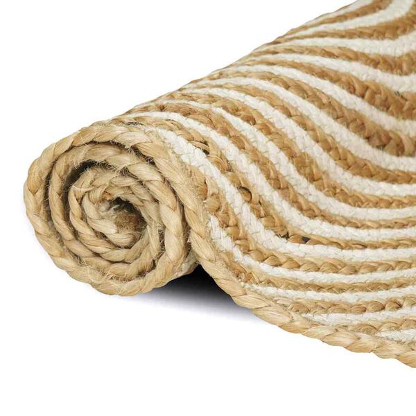 vidaXL T&aelig;ppe Natur og hvid 60 x 250 cm Jute