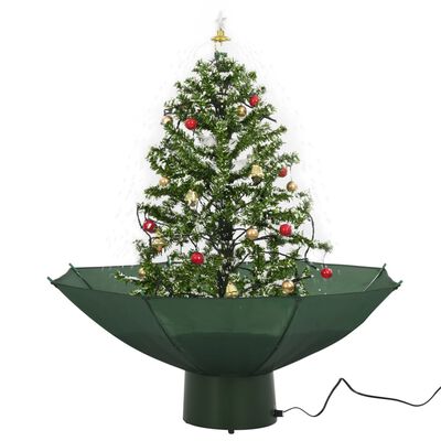vidaXL juletræ med snefald paraplyfod 75 cm grøn
