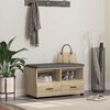 vidaXL Hallb&aelig;nk Sonoma eg 80 x 38 x 46 cm Partikelplade og Polsterstof