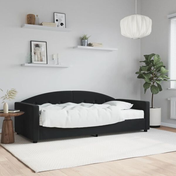vidaXL daybed med madras 90x200 cm velour sort