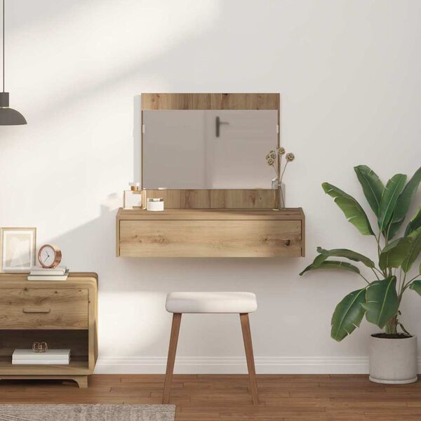 vidaXL Klædeskab med skuffe Brun 83 x 40 x 70 cm Konstrueret træ