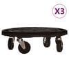 vidaXL plantevogne 3 stk. med hjul 275 kg diam. 40 cm sort