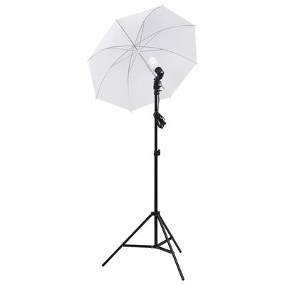 vidaXL fotostudieudstyr med lamper, paraplyer, baggrund og reflektor
