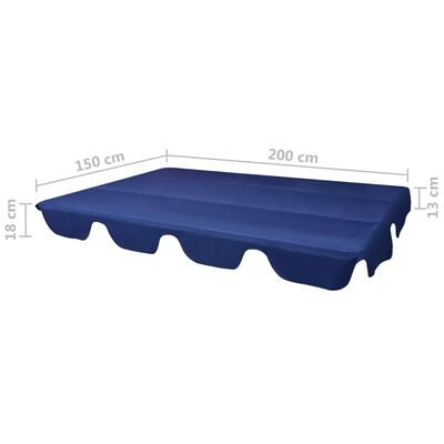 vidaXL udskiftelig baldakin til gyngesofa blå 226 x 186 cm