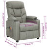 vidaXL eldrevet massagestol stof lysegrå