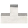 vidaXL stolpebeslag T-form 4 stk. 81x81 mm galvaniseret metal