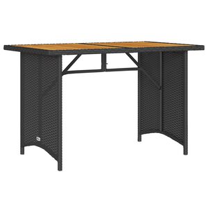 vidaXL havebord med tr&aelig;plade 110x68x70 cm polyrattan sort