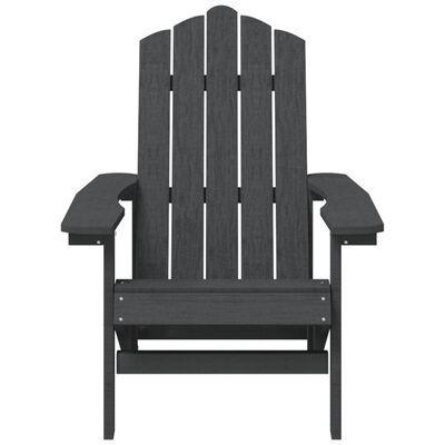 vidaXL Adirondack-stole med bord HDPE antracitgrå