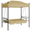 vidaXL gyngesofa til haven med baldakin st&aring;l sandfarvet