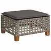 vidaXL haveskammel med hynde 63,5x56x32 cm polyrattan gr&aring;
