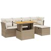 vidaXL sofas&aelig;t til haven 6 dele med hynder polyrattan beige