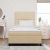 vidaXL Box spring seng med madras med LED Creme 120 x 200 cm Stof
