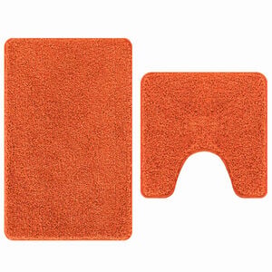 vidaXL Anti-skid badev&aelig;gs m&aring;ttes&aelig;t 2 stk. Orange 50 x 50 cm PP