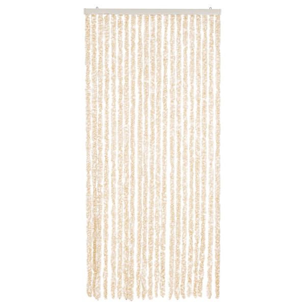 vidaXL flueforh&aelig;ng 90x200 cm chenille beige og hvid