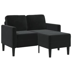 vidaXL 2-personers sofa med chaiselong L-formet sort 125 cm fl&oslash;jl